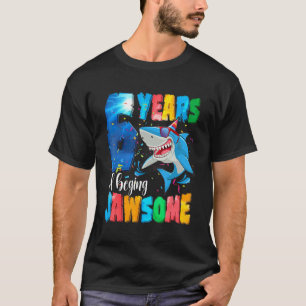 Cute Shark Birthday 6 Year Old Boys Girls 6th Birt T-Shirt