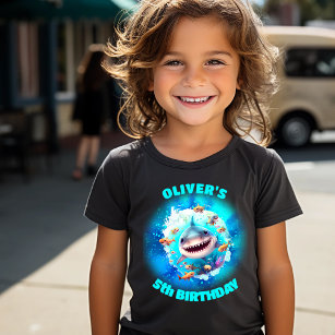 Cute Shark Birthday Personalised Boy  Toddler T-Shirt