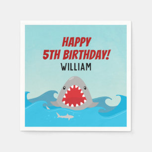 Cute Shark Boys Birthday Party Napkin