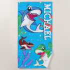 Cute Shark Cartoon Underwater Blue Ocean Kids