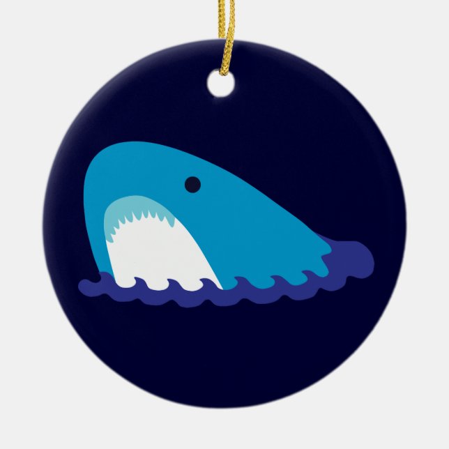 Cute Shark Ceramic Tree Decoration (Front)