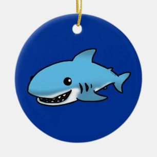 Cute shark ceramic tree decoration