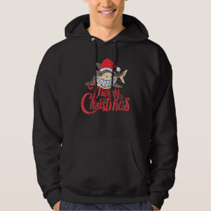 Cute Shark Cheeky In The Ocean At Christmas Merry  Hoodie