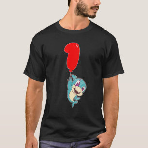 Cute Shark Child 1st Birthday Kids Balloon Party T-Shirt