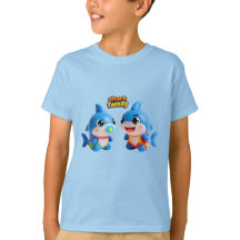 Cute Shark Family 3D Cartoon Character Kawaii Styl