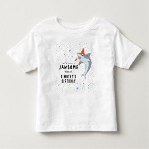 Cute Shark in Ocean Kids Birthday Party Toddler T-Shirt