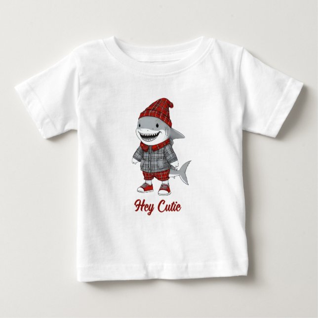 cute shark in scottish disguise baby T-Shirt (Front)
