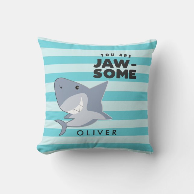 Cute Shark Jawsome Boys Custom Cushion (Front)