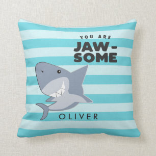 Cute Shark Jawsome Boys Custom Cushion