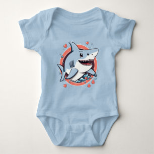 Cute shark jumping in the ocean T-Shirt Baby Bodysuit