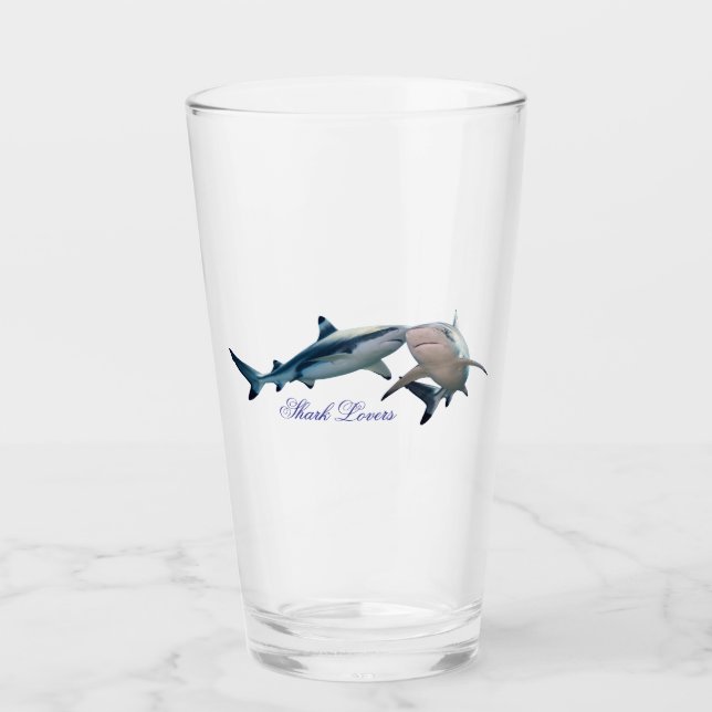 Cute Shark lovers Glass (Front)