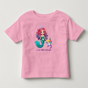 Cute Shark mermaid princess rainbow colourful kids Toddler T-Shirt