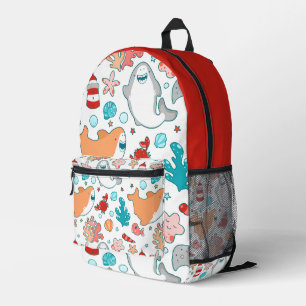 Cute Shark Pattern Printed Backpack