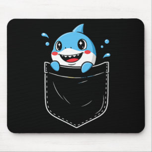 Cute Shark Pocket Meme Funny  Mouse Pad