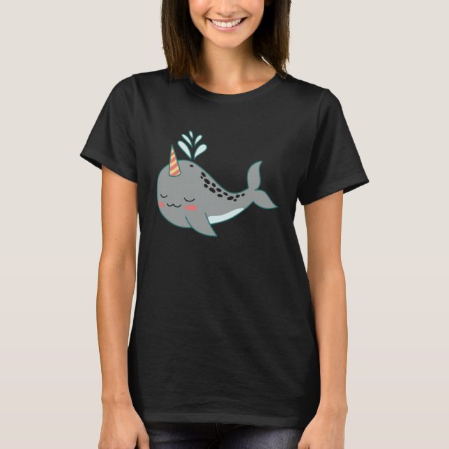 cute shark sharks funny baby swimming T-Shirt (Front)