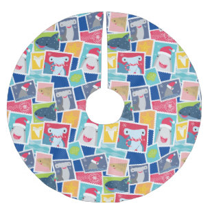 Cute Shark Species Christmas Brushed Polyester Tree Skirt