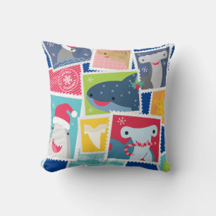 Cute Shark Species Christmas Cushion