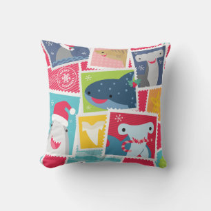 Cute Shark Species Christmas Cushion