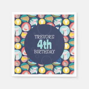 Cute Shark Species Napkin