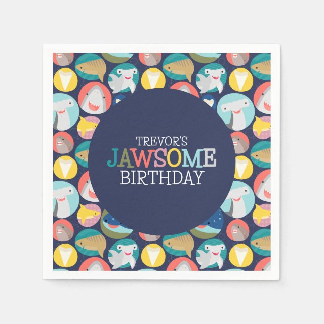 Cute Shark Species Napkin (Front)