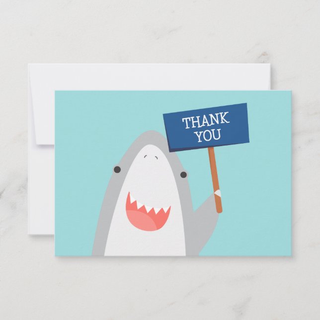 Cute Shark Species Thank You Card (Front)