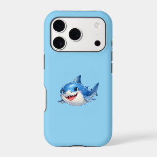 Cute Shark with Big Eyes Happy Ocean Animal Illust