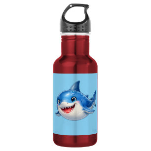 Cute Shark with Big Eyes Happy Ocean Animal Illust 532 Ml Water Bottle