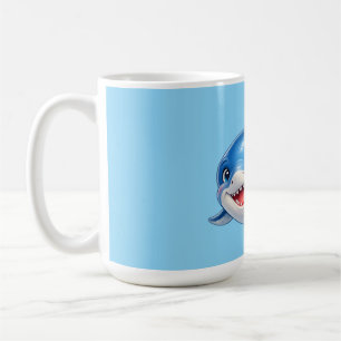 Cute Shark with Big Eyes Happy Ocean Animal Illust Coffee Mug