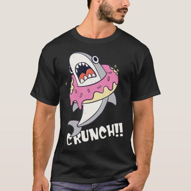 Cute shark with doughnut T-Shirt (Front)