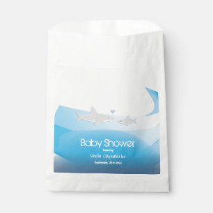 Cute Sharks and Ocean   Baby Shower Favour Bag