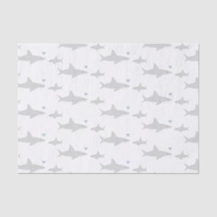 Cute Sharks Baby Shower Tissue Paper