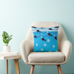 Cute Sharks Ocean Cushion