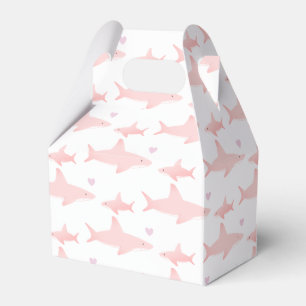 Cute Sharks Pink White   Baby Shower Favour Box