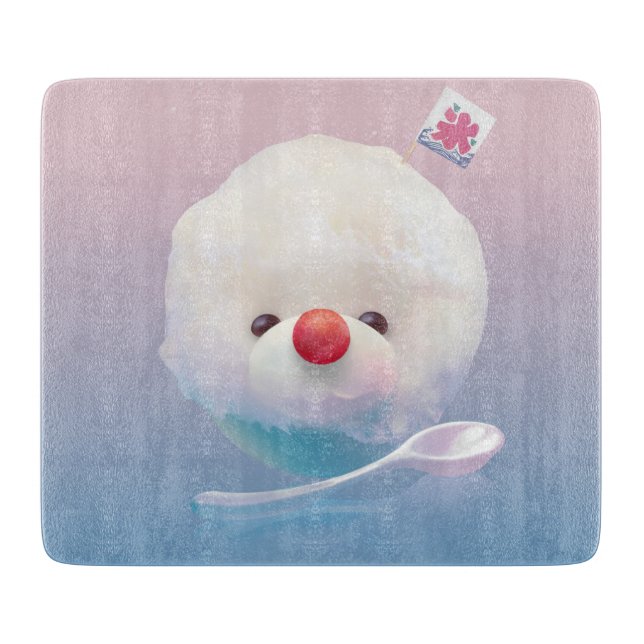 Cute Shaved Ice Dog Cutting Board (Front)