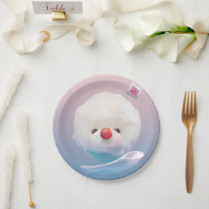 Cute Shaved Ice Dog Paper Plate