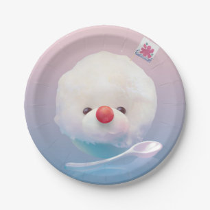 Cute Shaved Ice Dog Paper Plate