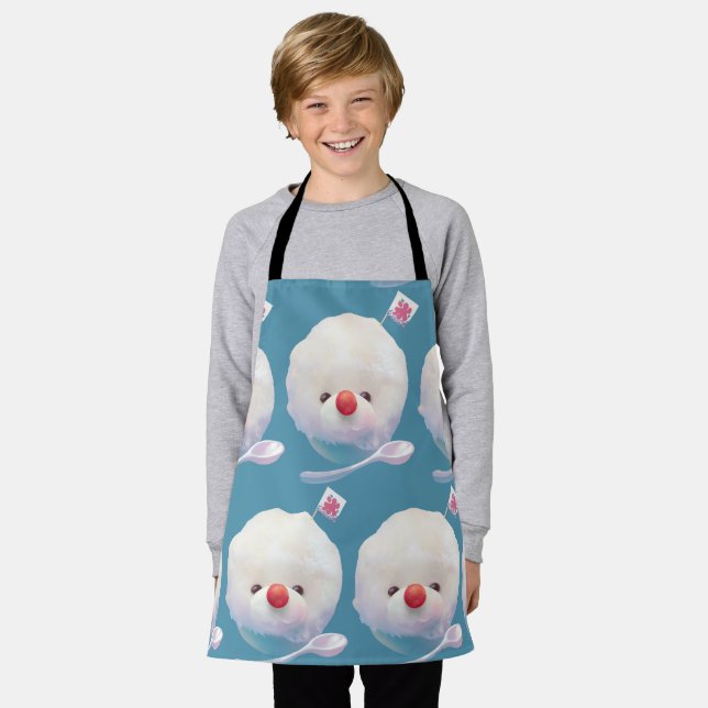 Cute Shaved Ice Dog Pattern Apron (Worn)