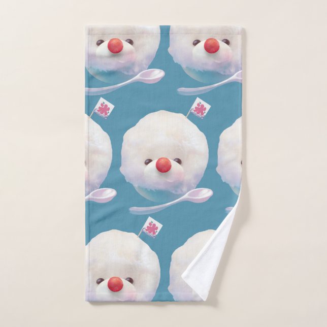 Cute Shaved Ice Dog Pattern Hand Towel (Hand Towel)