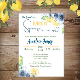 Cute She Found Her Main Squeeze Bridal Shower   Invitation
