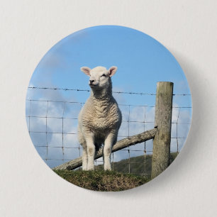 CUTE SHEEP 7.5 CM ROUND BADGE