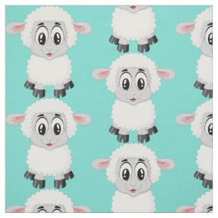 Cute sheep animal baby kids nursery colourful fabric