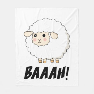 Cute Sheep Baaah Fleece Blanket