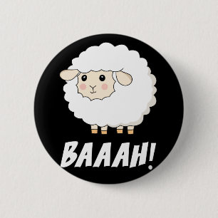 Cute Sheep Baah 6 Cm Round Badge