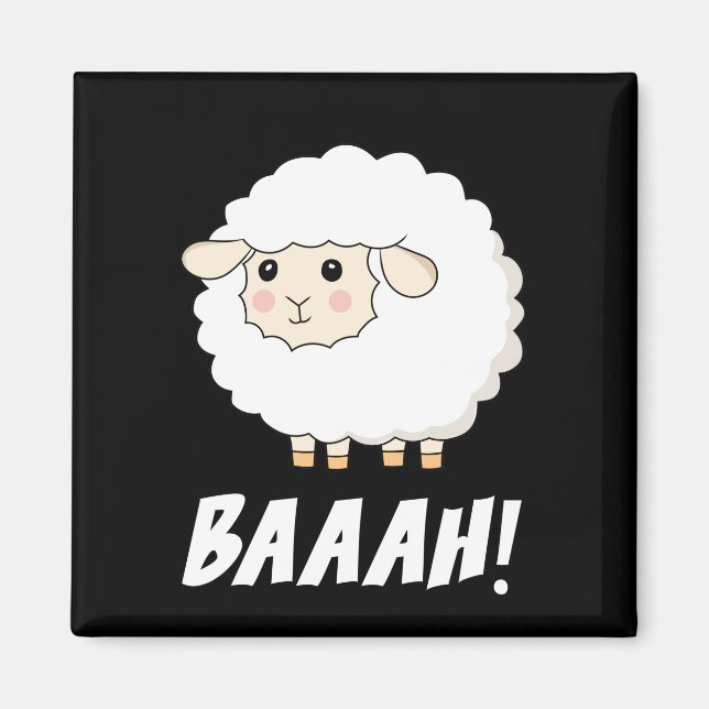 Cute Sheep Baah Magnet (Front)