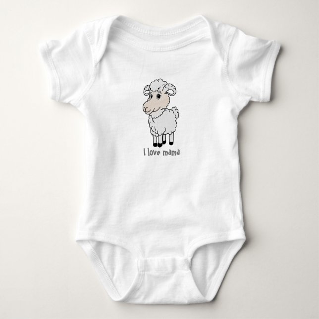 Cute sheep  baby bodysuit (Front)