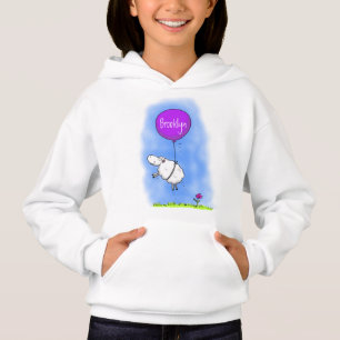 Cute sheep balloon cartoon humour illustration