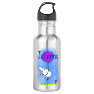Cute sheep balloon cartoon humour illustration 532 ml water bottle