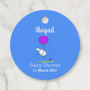 Cute sheep balloon cartoon humour illustration favour tags