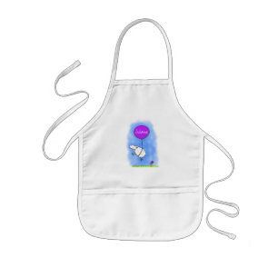 Cute sheep balloon cartoon humour illustration kids apron
