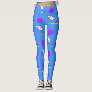 Cute sheep balloon cartoon humour illustration leggings